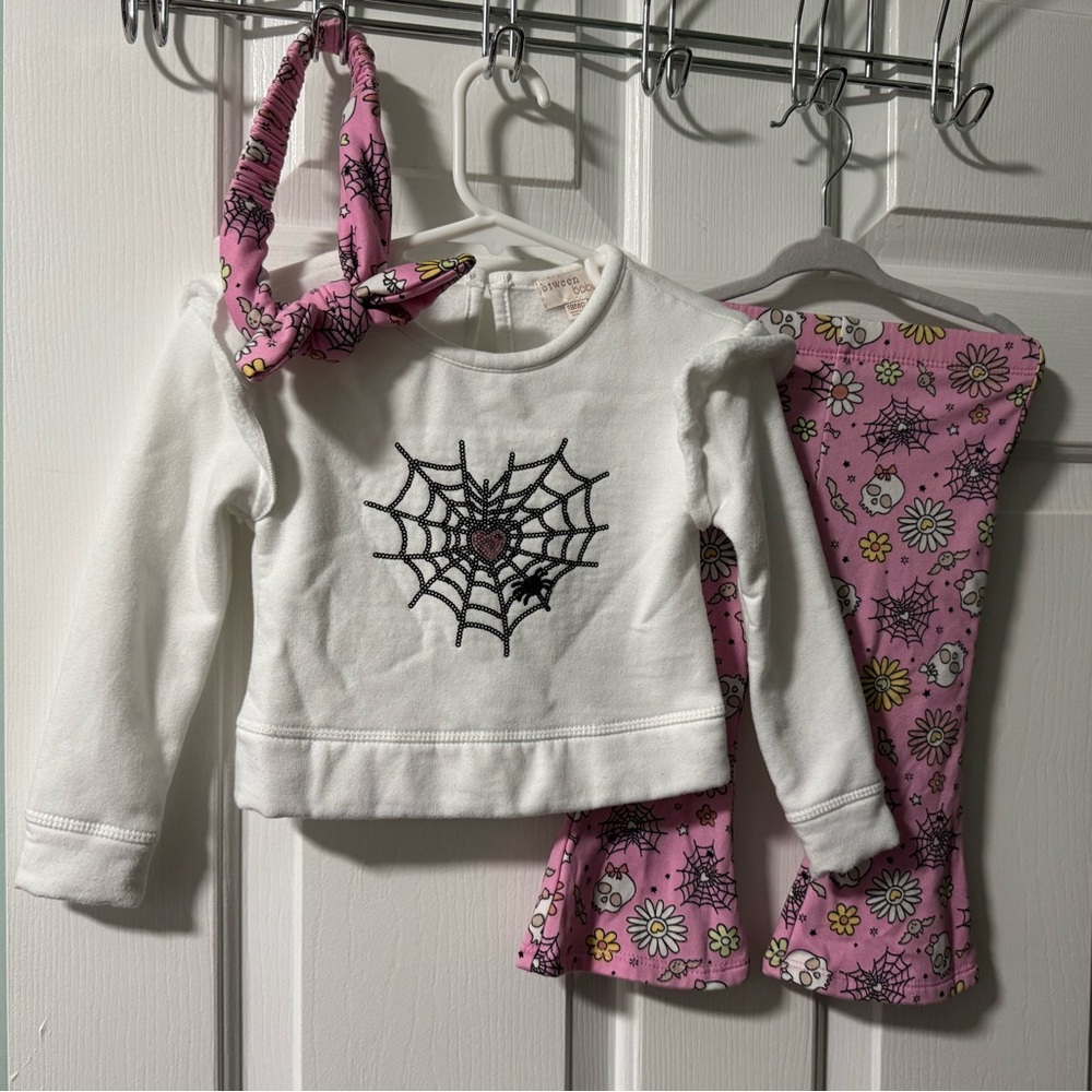 btween baby / Spider Web 🕸️🎃 Sweatshirt, Pants, & Headband / 18 months